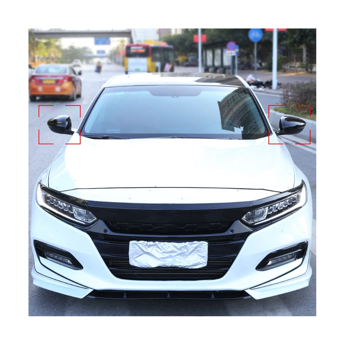 

For 10Th Generation Accord INSPIRE 260 and Hybrid Versions Bullhorn Mirror Cover Reversing Mirror Bright Black