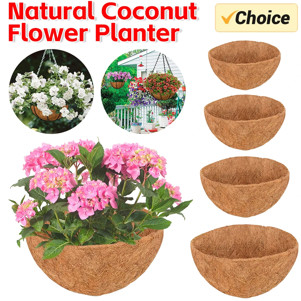 25,4 cm 3 Pz Metà Rotonda Hanging Basket Coco Liner Naturale Basket Liners Per Parete Fioriere Pre-Formed Cesto di Ricambio A Forma di Fodera Naturale Fibra di Cocco Fodera