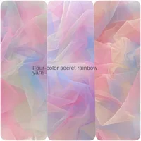 Four Color Rainbow Gauze Fabric Children's Apparel Fluffy Skirt Shooting Props Hair Accessories Background Cloth DIY for Sewing
