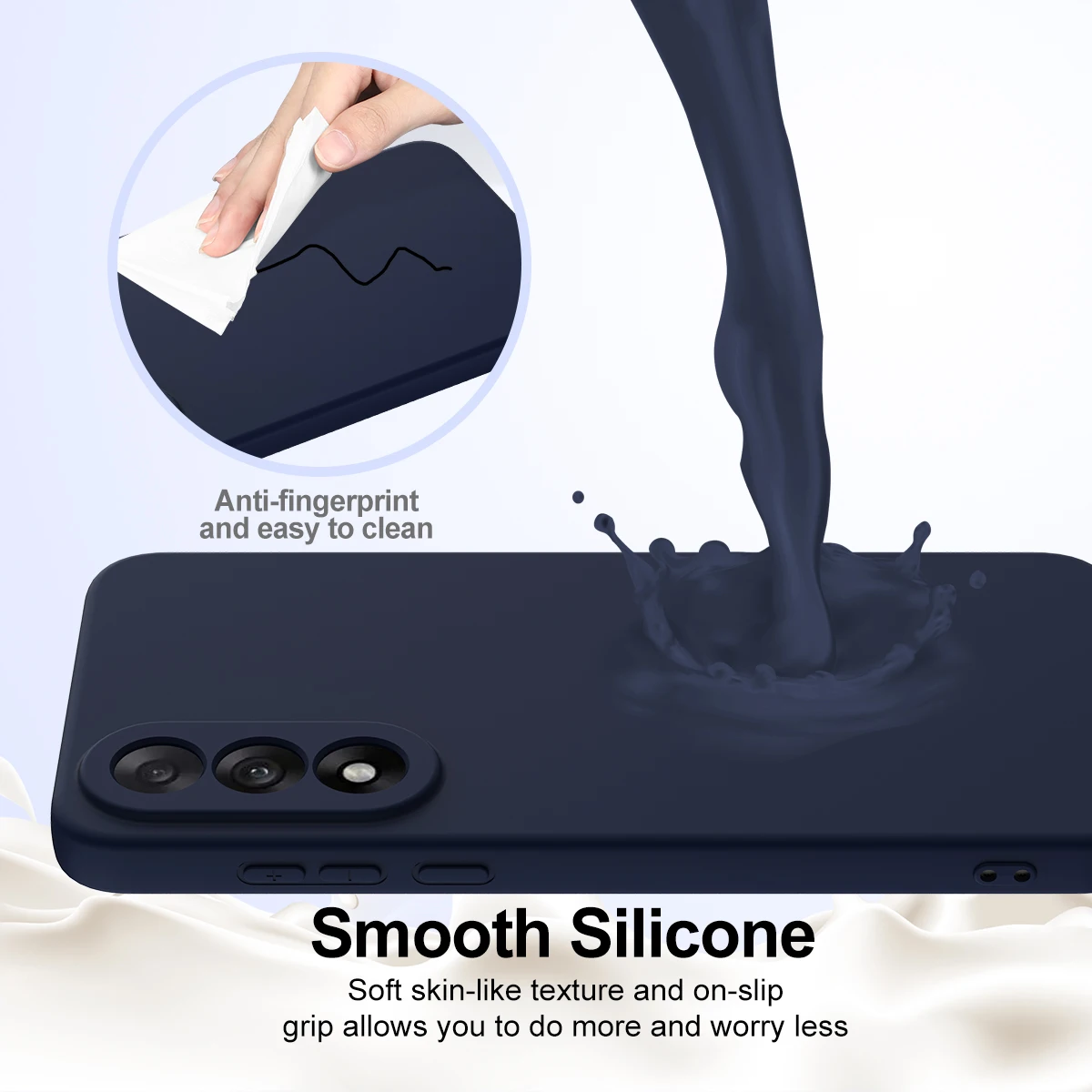 Magnetic Soft Liquid Silicone Strap Protective Case with Microfiber Lining