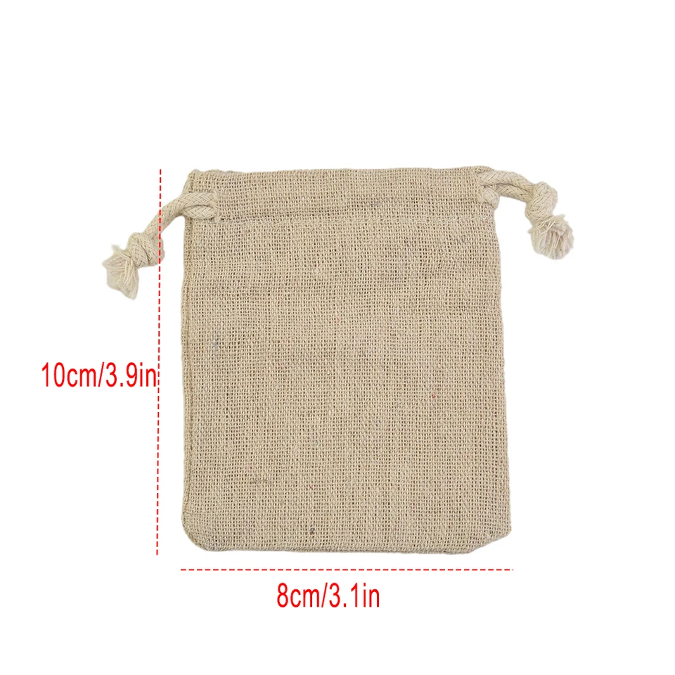50 pezzi Set sacchetti regalo con coulisse in juta di lino piccolo sacchetto 8x10cm bomboniere per feste di matrimonio sacco per gioielli regalo trucco caramelle frutta
