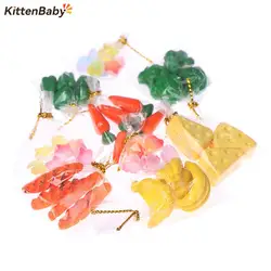 1Bag 1/12 Miniature Simulation Dollhouse Vegetable Fruit Bread Cheese Food Kitchen Decor Accessories Children Pretend Play Toys