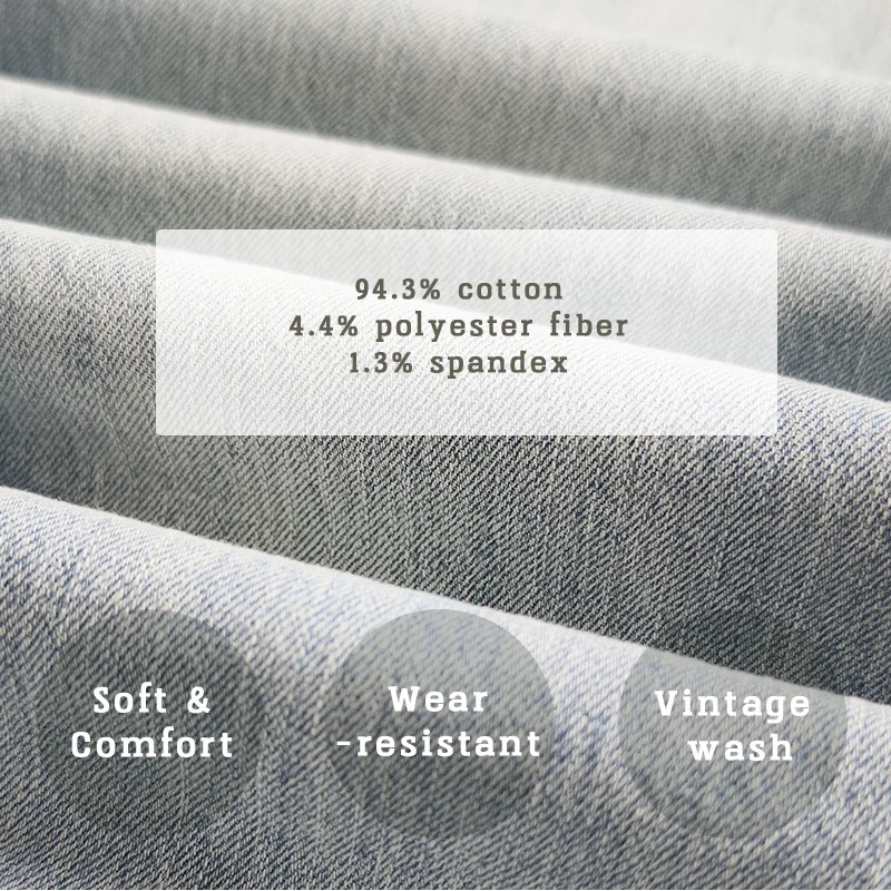 2024 Spring Autumn New Vintage Casual Mens Jeans Washed Soft Cotton Loose Straight Streetwear Cargo Jeans KK1026-2