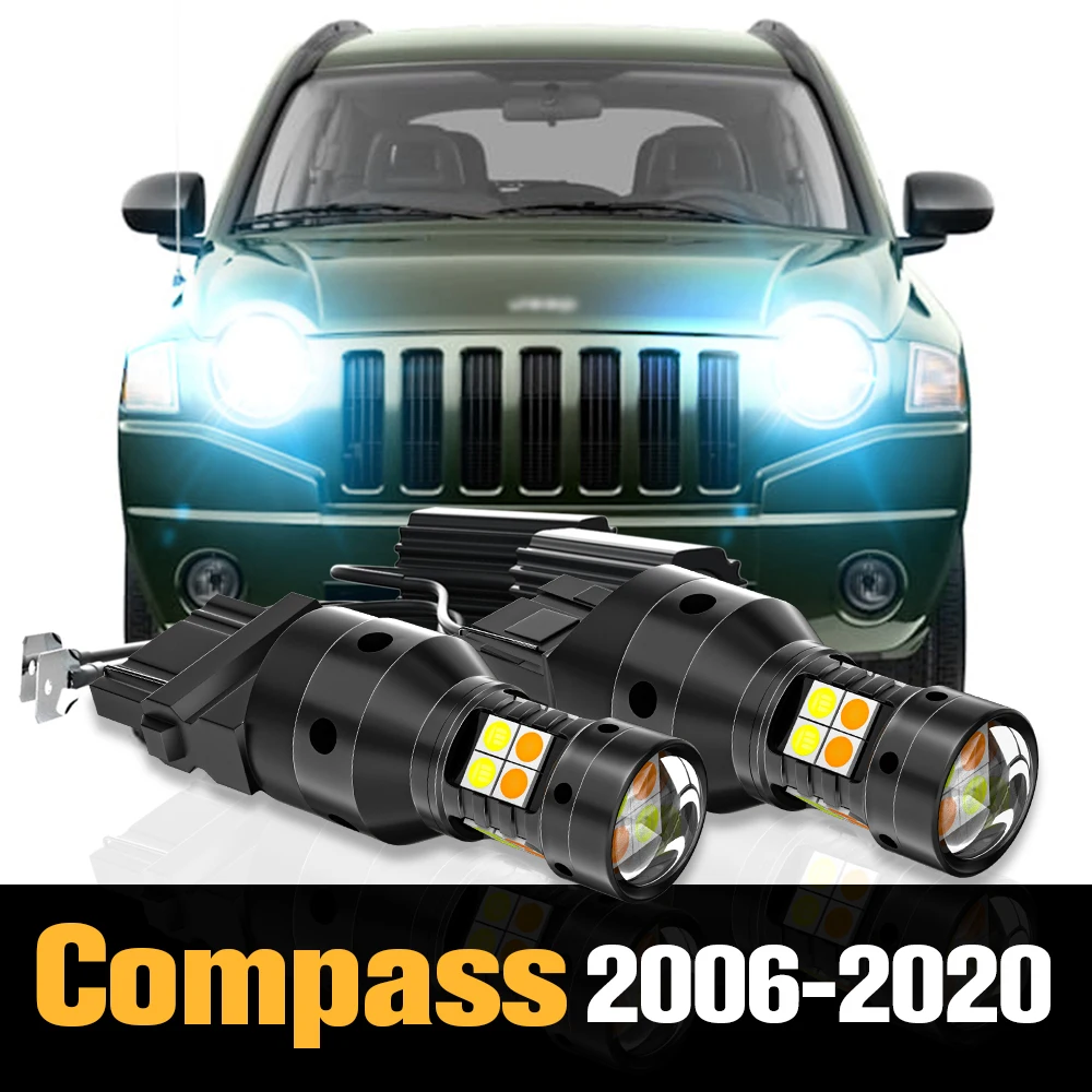 

2pcs Canbus LED Dual Mode Turn Signal+Daytime Running Light DRL Accessories For Jeep Compass MK MP 2006-2020 2010 2011 2012 2013