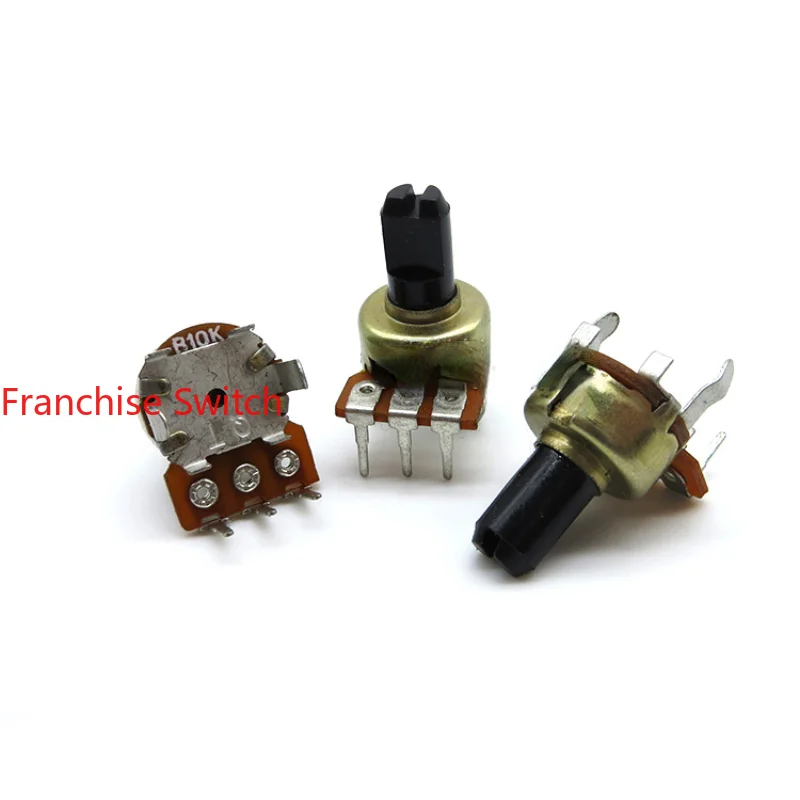 цена 10PCS New Supply Of High Quality 1212 Linear Carbon Film Adjustable Potentiometer B10K-12mm Axle/order