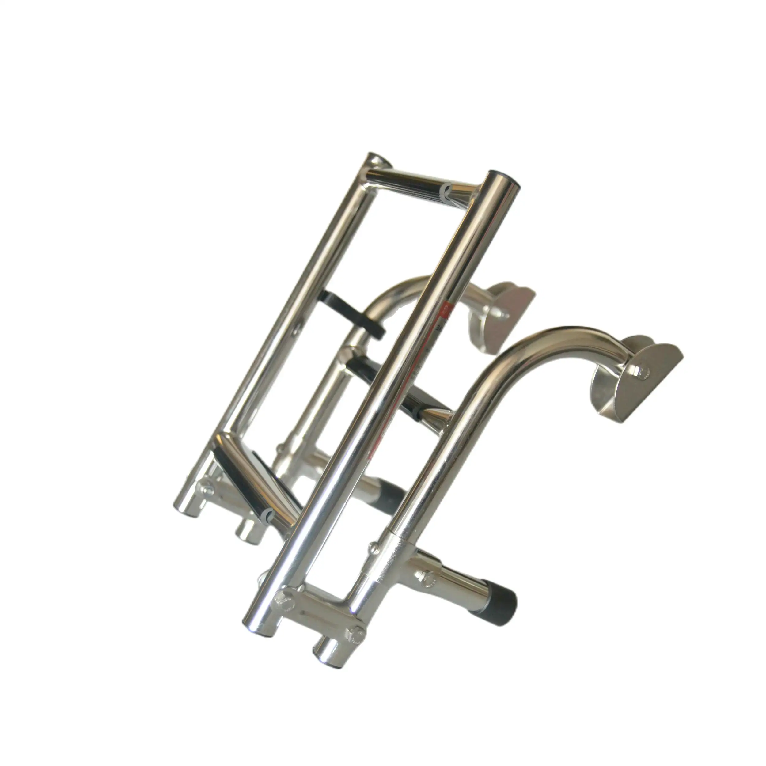 

Boat Foldable Stainless Steel 3 Step Ladder Marine Pontoon Ladder Polished 2 + 1 Step with Rubber Grip & Mounting Screws