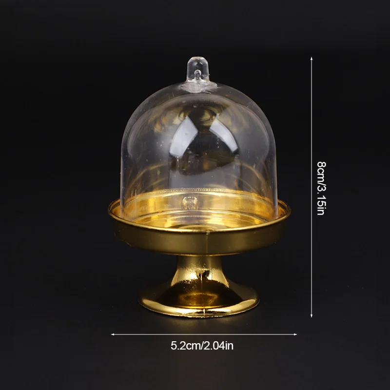 6Pcs Clear Mini Candy Cupcake Box Holder Dessert Cookie Display Stand Tray with Lid Wedding Birthday Party Supplies Baby Shower