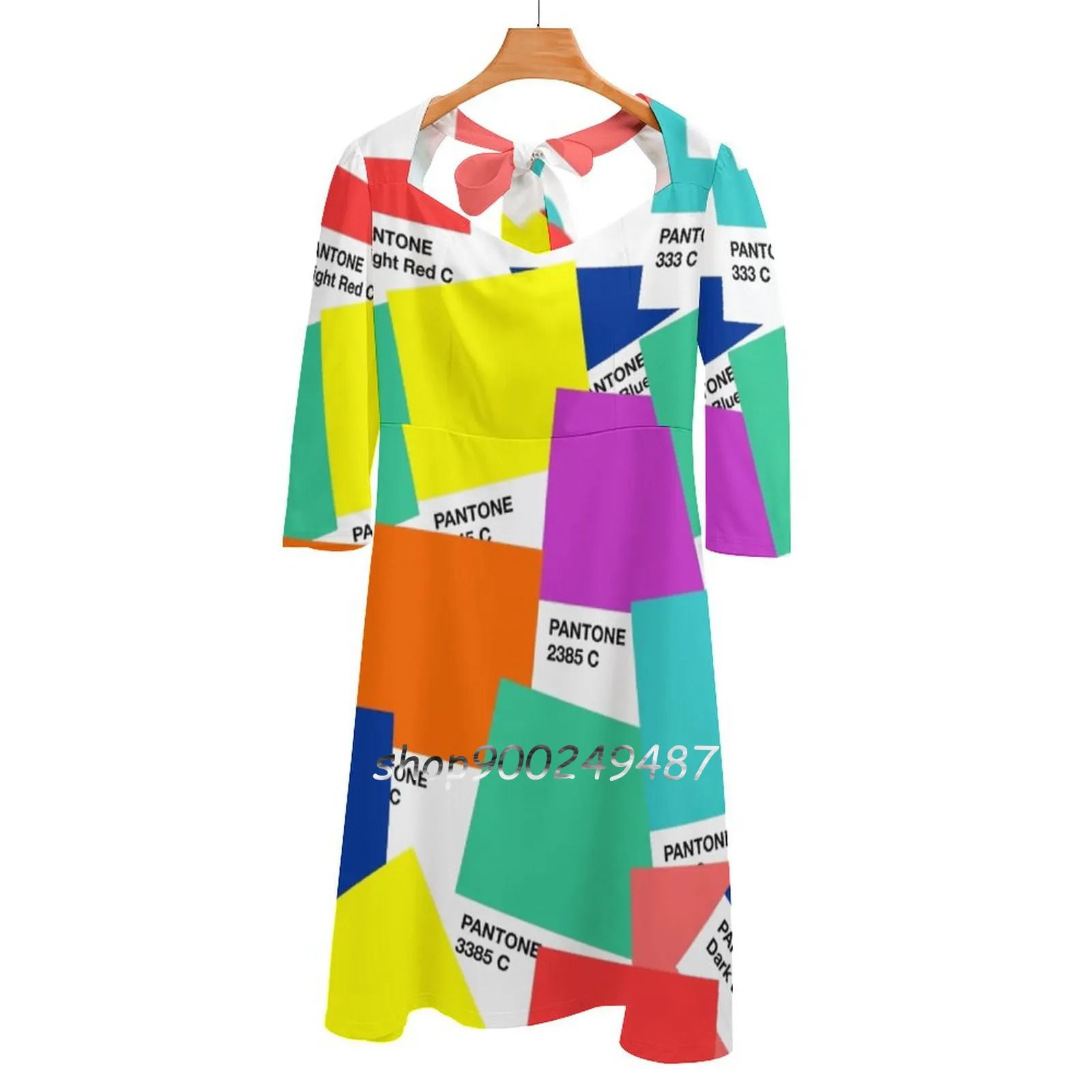Pantone Swatches Sweetheart Knot Abito Svasato Fashion Design Abito Ampio Di Grandi Dimensioni Colori Pantone Es Pantone Es Graphic Design