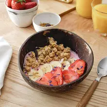 1 Set Coconut Shell Storage Bowl Multi-purpose Food Container Clear Texture Fruit Nut Salad Coconut Shell Bowl Dinnerware