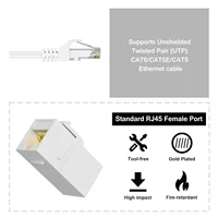 ZoeRax RJ45 CAT6 Keystone Coupler Female to Female Insert Coupler, UTP CAT6 Keystone Inline Coupler White - Image 3
