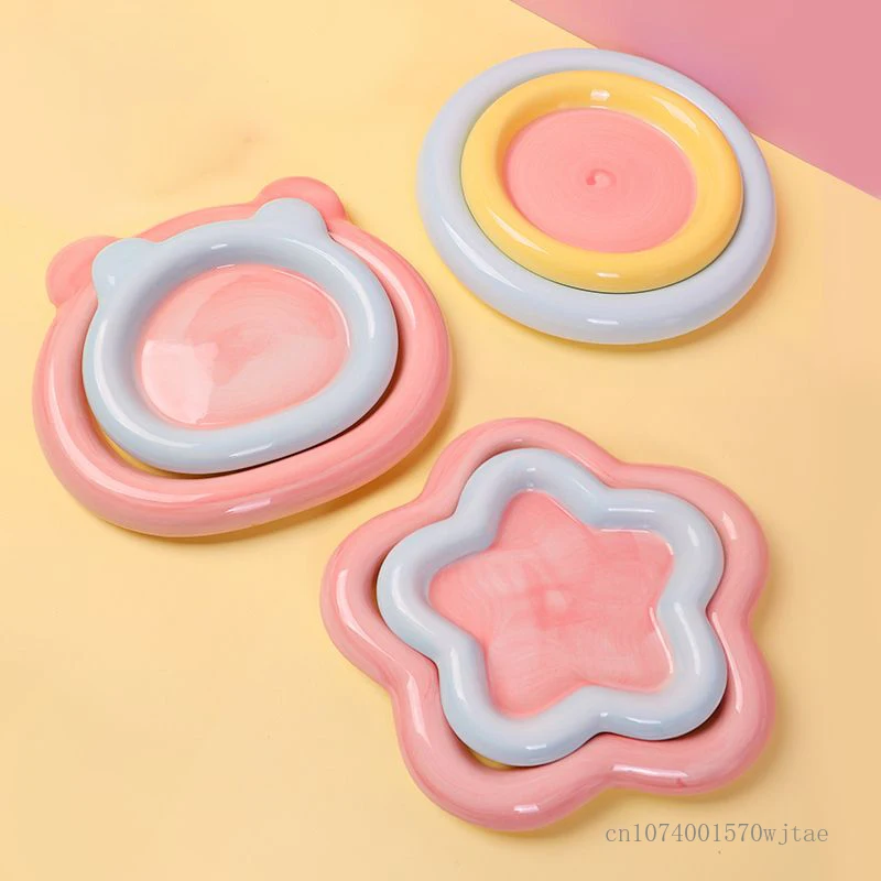 

Керамическая миска для собаки и кошки, креативная, милая, круглая, пентаграмма, в форме кошки, большая, диаметр 15/20 см, зоотовары, 1 шт