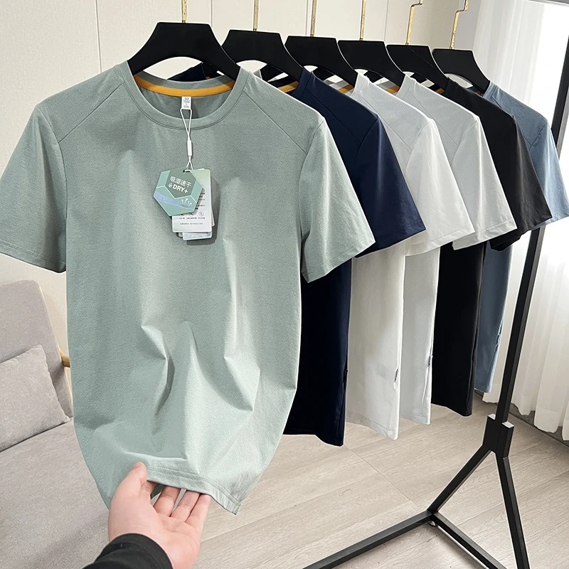 Sorona Cool Feeling Fabric Men's Summer Outdoor Sports Casual ort Sve T-irt Qui Dry Moisture ng Modern Sle