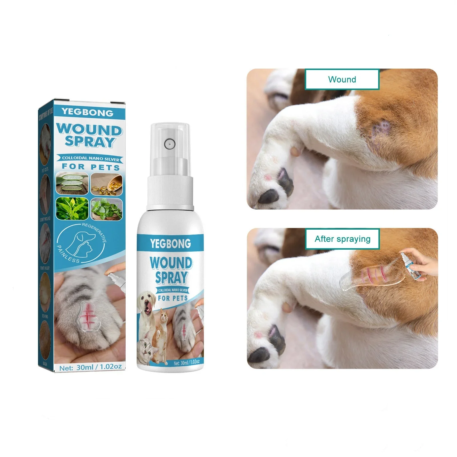 30ml animais de estimação anti-coceira e alívio da coceira cães pele de gato cuidados saudáveis spray cuidados com a pele tratar produtos para coceira e pele sensível