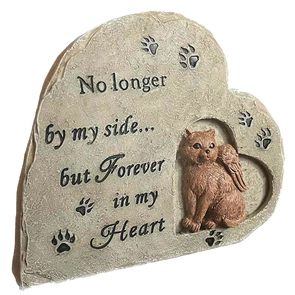 

Garden Cat Memorial Stone Ornament Pet Tribute Statue Animal Statute Ornament