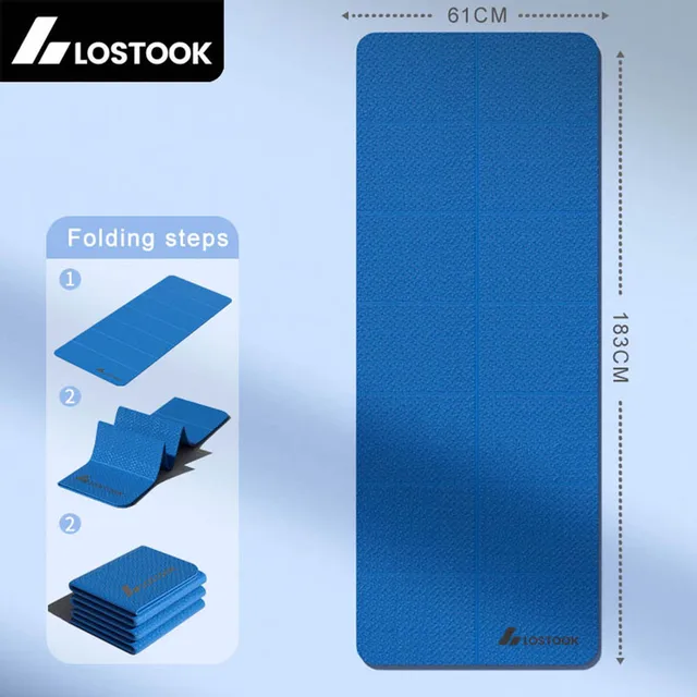 Tappetino Yoga Da Viaggio In TPE - Antiscivolo, Pieghevole, 183x61cm - Foto 5