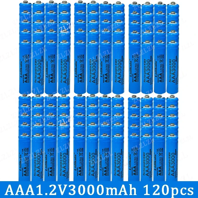 2-120PCS High Quality 1.2V AAA 3000mAh Nickel Hydrogen Battery Alkaline 1.2V Clock Toy Camera Battery Rechargeable Battery 3