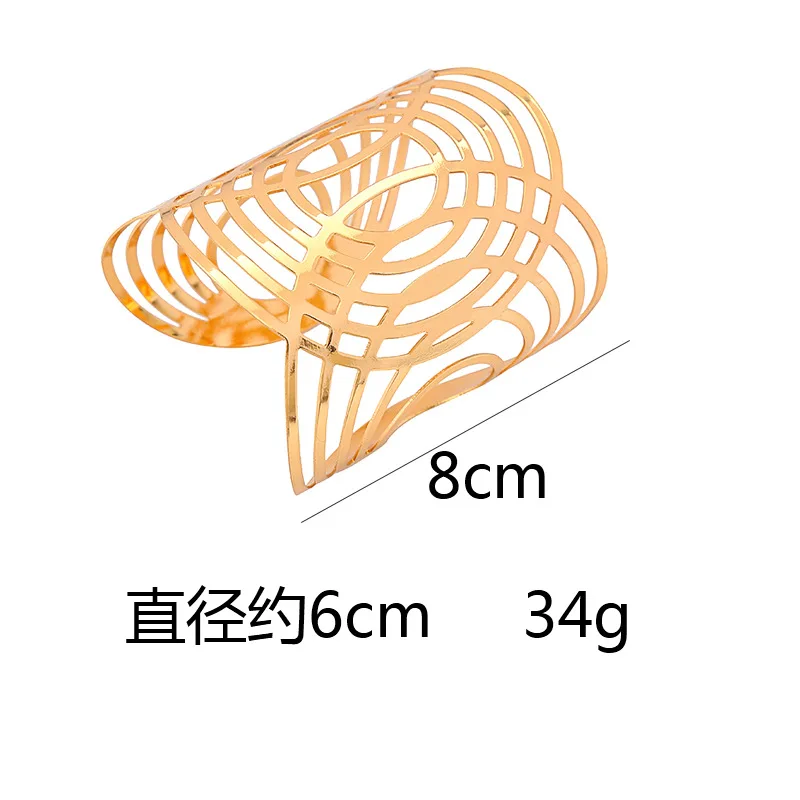 Exaggerate Punk Wide Cuff Bangles For Women Men Vintage Gold Silver Color Bracelet Boho Fashion Pulseras Jewelry DIEZI