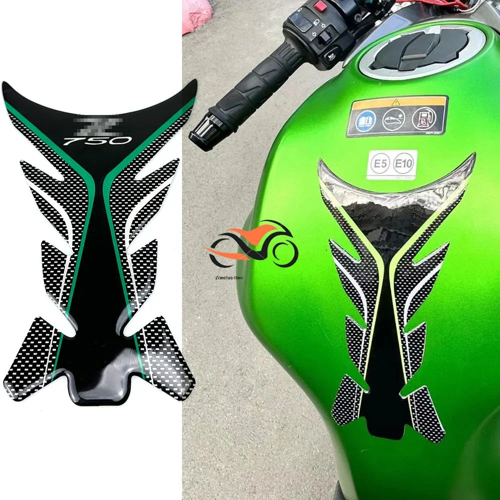 For Kawasaki Z750 Z750R Z750S sticker Motorcycle fuel tank pad protection sticker decal fairing kit knee fuel 3D Fish bone patch