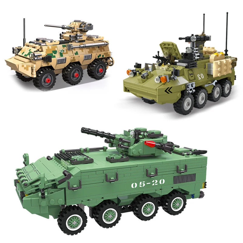 

WW2 Military US M1126 Stryker Armored Transport Vehicle High-Tech Bricks Toys Weapon Army Theme Building Blocks Model