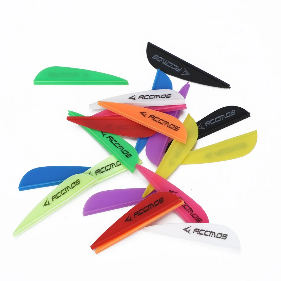 Archery Arrow Feathers 50pcs ACCMOS 1.75inch Plastic Drop-shaped Arrow Feather For Archery