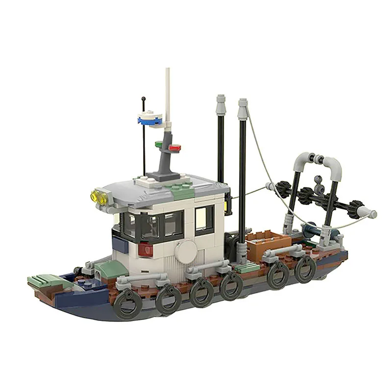 

AIAIAITOY City Harbor Small Fishing Trawler Ship Building Blocks Bricks Set Kids Toys Gifts For Boys And Girls