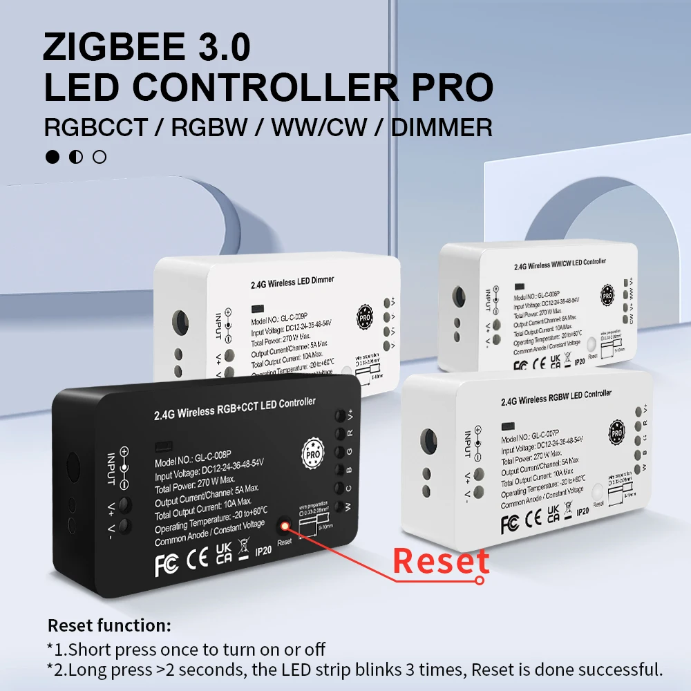 Zigbee 3.0 RGBCCT WWCW RGBW LED Strip Controller Bedroom Kitchen Lighting Alexa Voice APP Controller, LED Light Strip DIMMER gledopto smart zigbee3 0 ultra thin mini rgbw rgb white led light strip controller kitchen lighting alexa echo voice app control