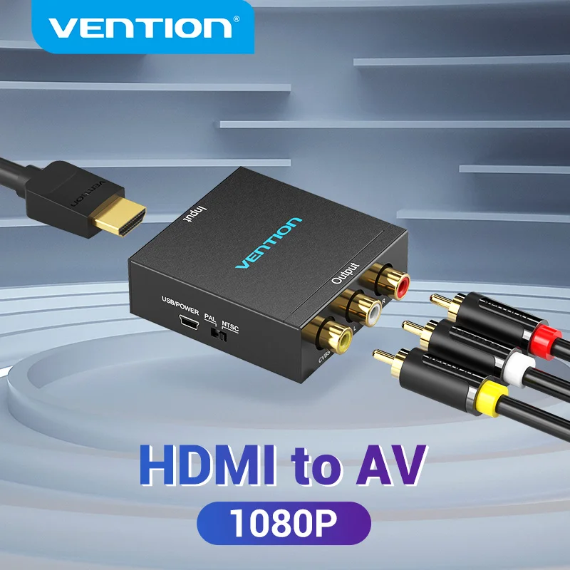 HDMI To AV RCA Adapter HDMI Converter MINI Box RCA AV CVSB LR Video Composite Scaler Converter Vention For PC HDTV Projector