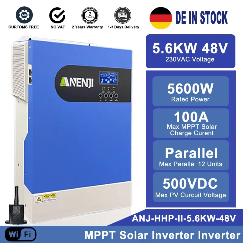Inverter Solare Ibrido 5.6Kw 48V 220V Sinusoidale Pura Off Grid Tie Inverter Fotovoltaico 100A Regolatore Di Carica Mppt Per Piano Solare Fotovoltaico