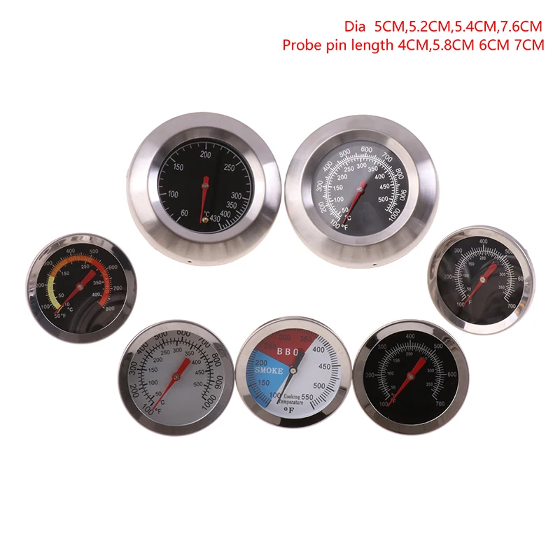 Stainless Steel BBQ Smoker Grill Temperature Gauge 3