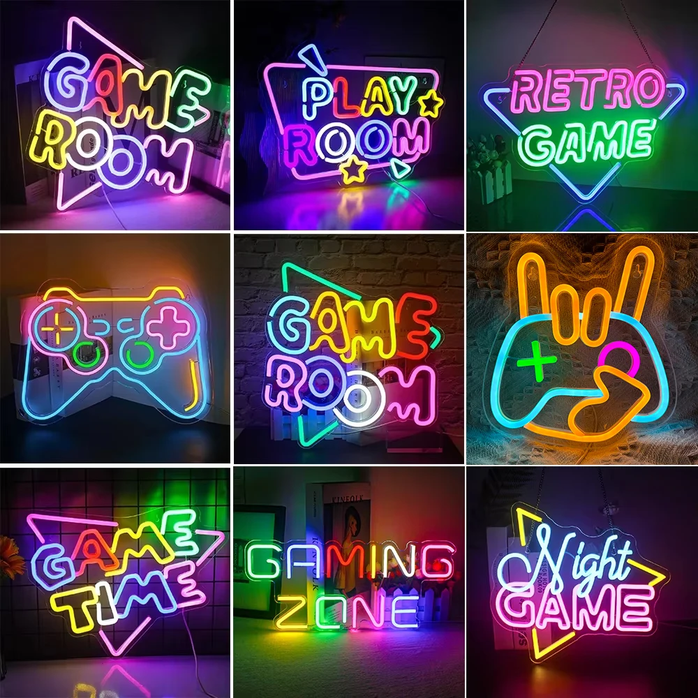 Enseigne Au Néon Pour Salle De Jeux, Décoration Murale LED En Acrylique Alimenté Par USB Pour éclairage De Jeu, Décoration Murale De Chevet De Chambre à Coucher, Cadeau D'anniversaire De Fête De
