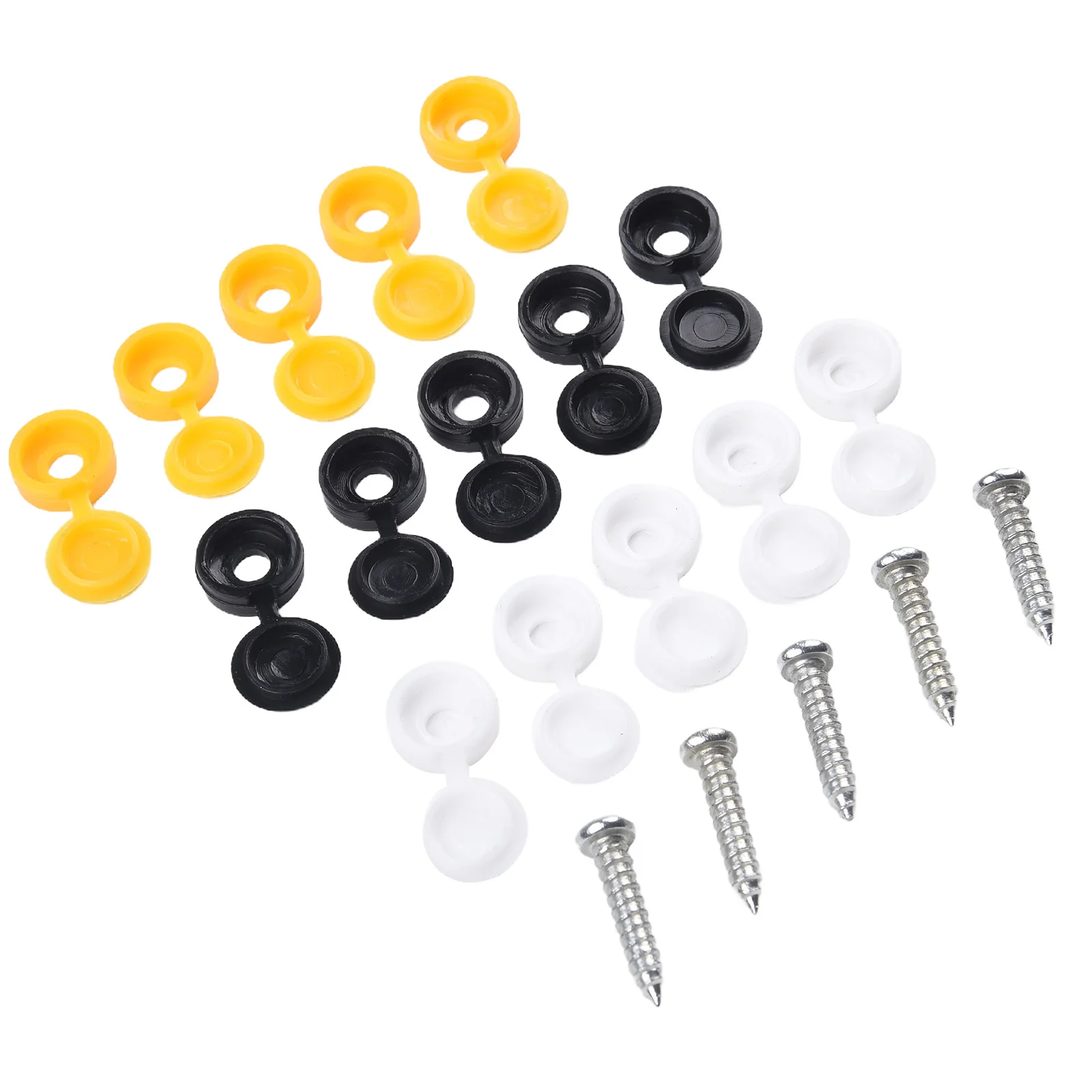 Car Number Plate Fixing Fitting Kit 48pcs Convenient Black White Yellow Cap 12 Screws And 36 Covers car accessories,auto accessories