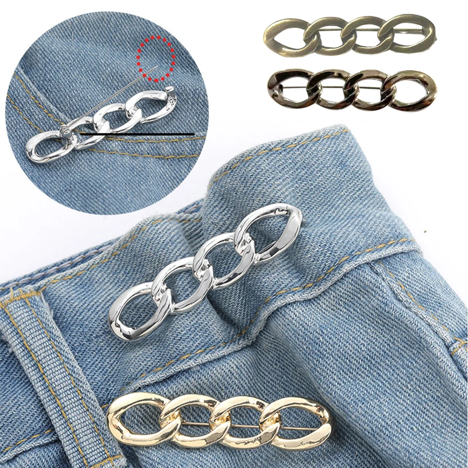 4 Piezas Broches Metálicos Invisibles Para Apretar La Cintura - Ajustable, Accesorio De Moda