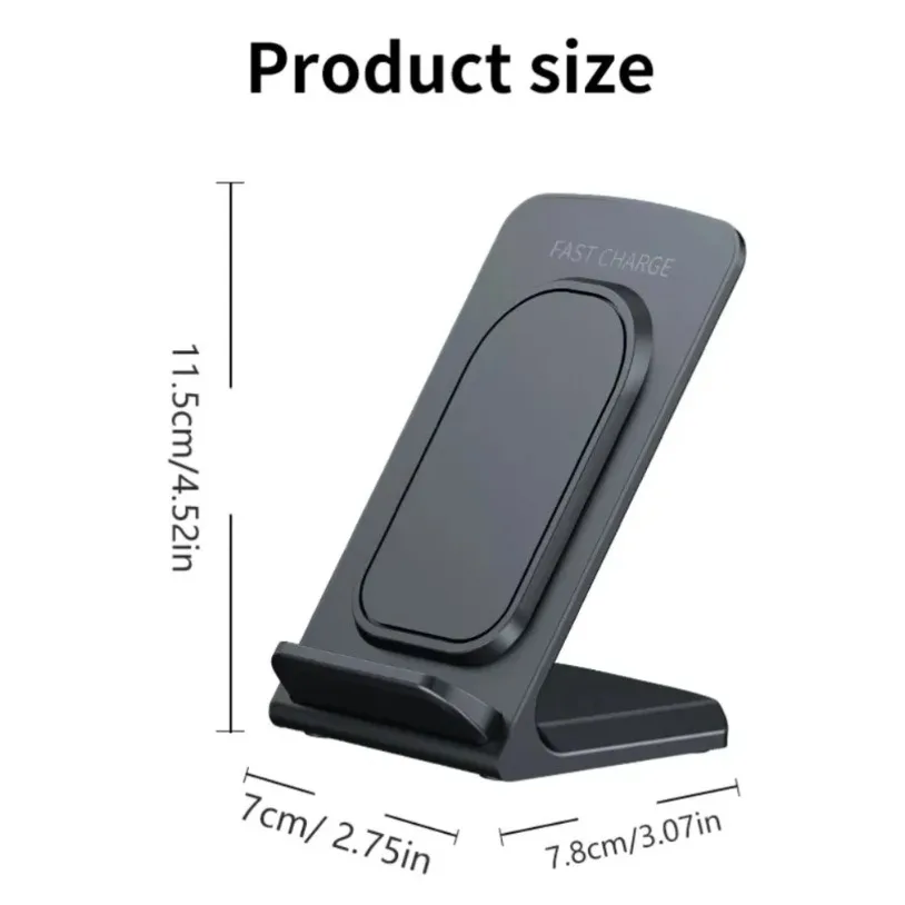 VIKEFON Wireless Charger Dock Desktop Phone Holder Stand For iPhone 17-12 Pro Max Samsung S25 S24 Xiaomi Fast Charging Station
