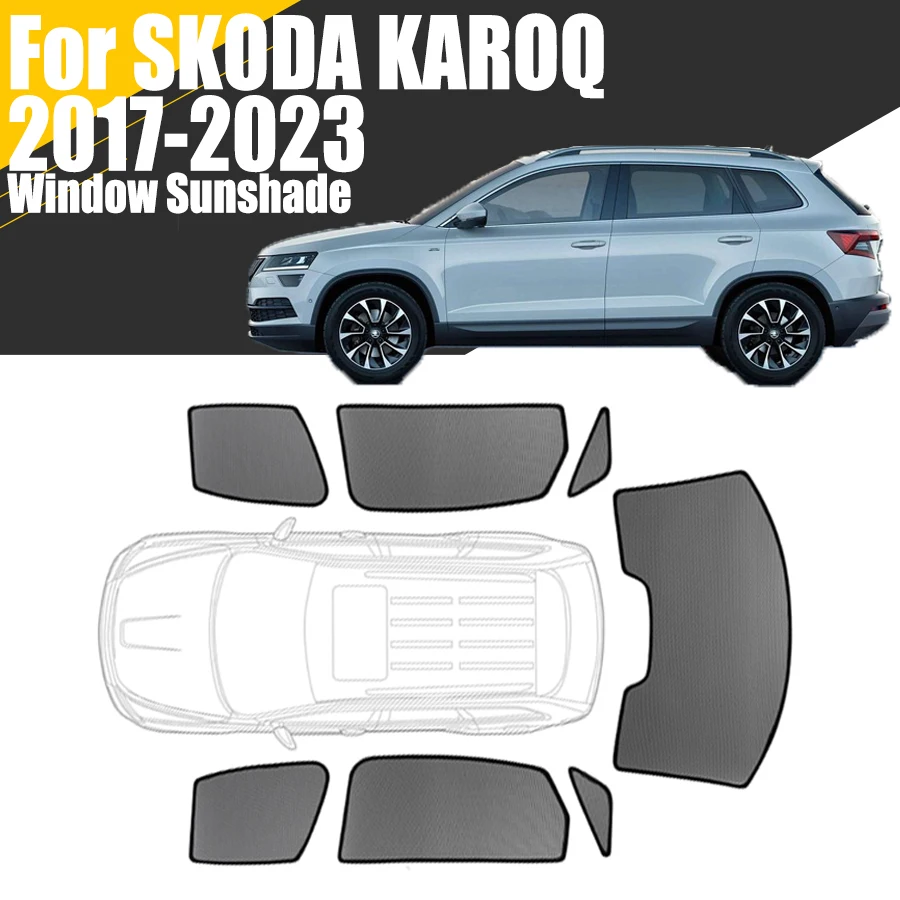 

Магнитный автомобильный солнцезащитный козырек на заказ для Skoda Karoq 2017-2023, сетчатая занавеска, занавеска для лобового стекла