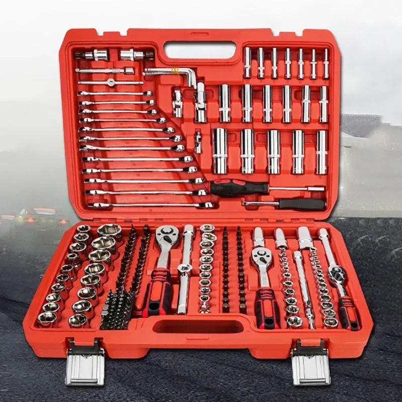 

46 Piece Auto Repair Tool Set Chrome Vanadium Steel Sleeve Tool Ratchet Wrench Screwdriver Combination Car Disassembly Tools