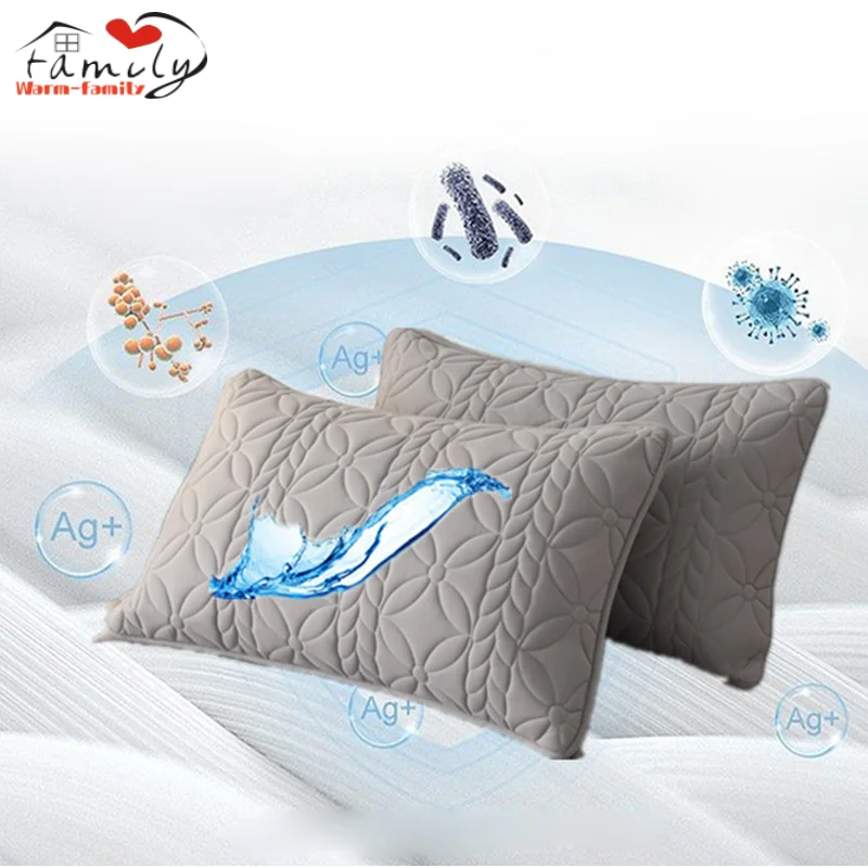

100% Waterproof Green Active Printed Soybean Fiber Quilted Pillowcase Comfortable Pillow Cover for Bed Pillow Covers Top Quality