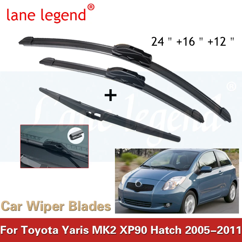 Auto Wischer Klinge Windschutzscheibe für Toyota Yaris Vitz XP90 2006 ~ 2011 MK2 Vorne Hinten Fenster Scheibenwischer Auto Waren 2008 2009 2010 – Detail 3