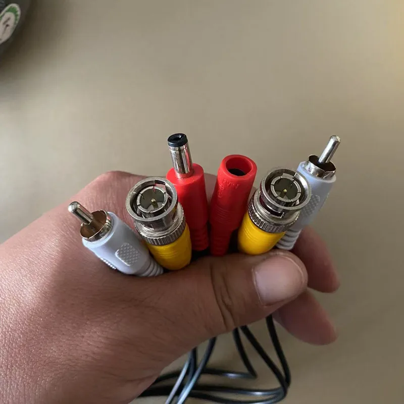 BNC+RCA+DC Connector 3 in 1 BNC Cable Power Video Audio Extension Plug and Play Cable Wire for CCTV Security Camera System 4