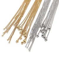 10pcs 50cm 2mm Gold Color Stainless Steel Link Chains Necklaces Fashion Jewelry Cuban Chains Wholesale Chain DIY Crafts Supplies 4