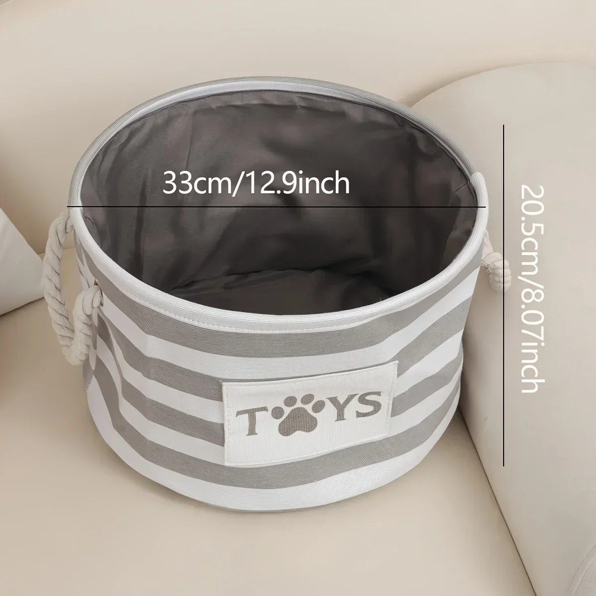 DOG TOY STORAGE BASKET Foldable Round Pet Clothes Organizer