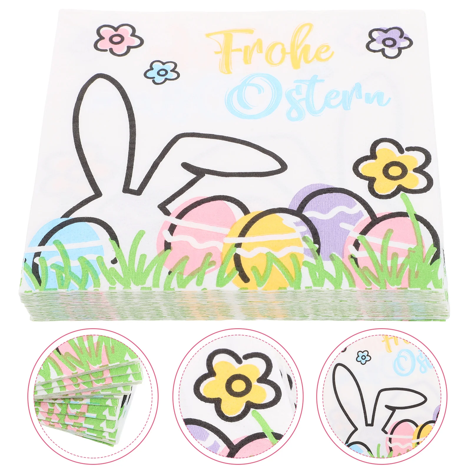 100 Sheets Easter Napkins Cute Easter Party Beverage Napkins Dinner Table Decors