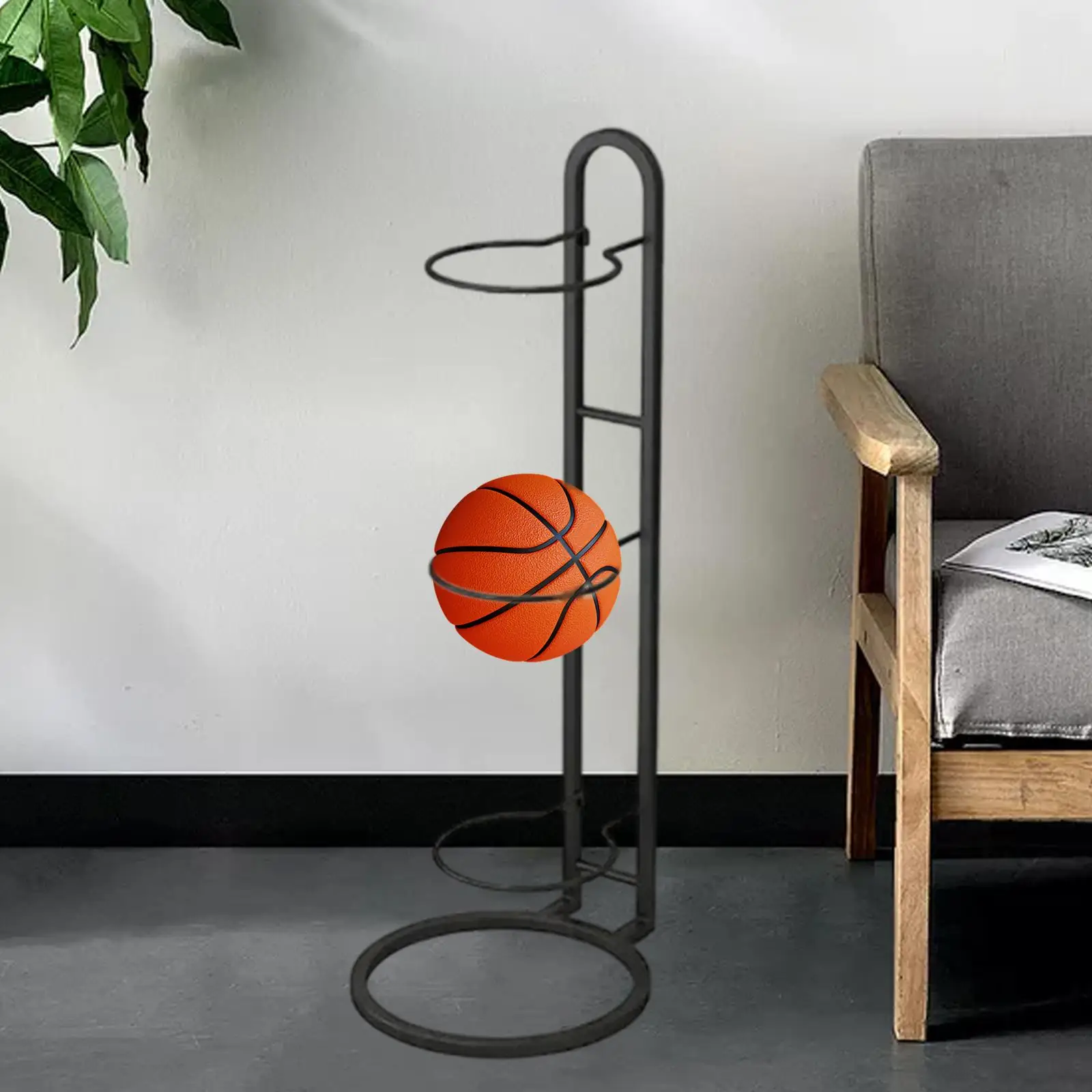 

Стойка для баскетбола, 3-уровневый держатель для баскетбола, для гаража, для экономии места, Вертикальная Витрина, спортивное снаряжение, Органайзер