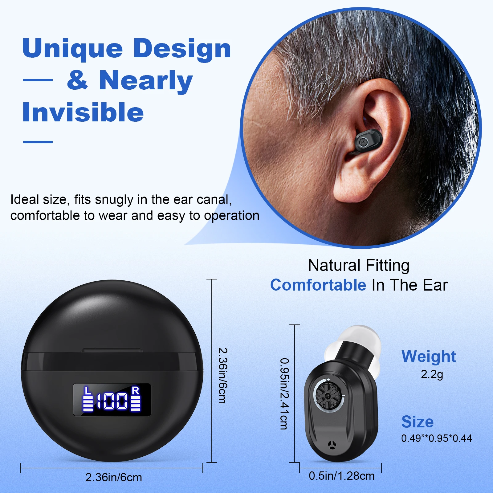 Invisible Hearing Aids Mini Aids for Elderly Adjustable Volume Deaf  Mini Sound Amplifier 5