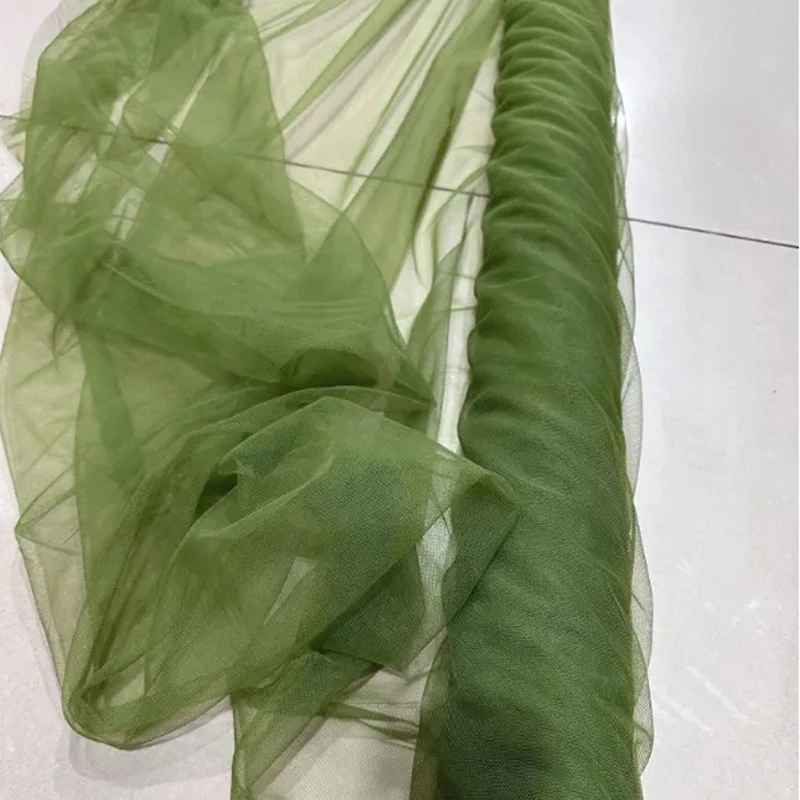 Green Series Soft Tulle Fabric for Elegant Wedding Decorations and Stylish Crafts