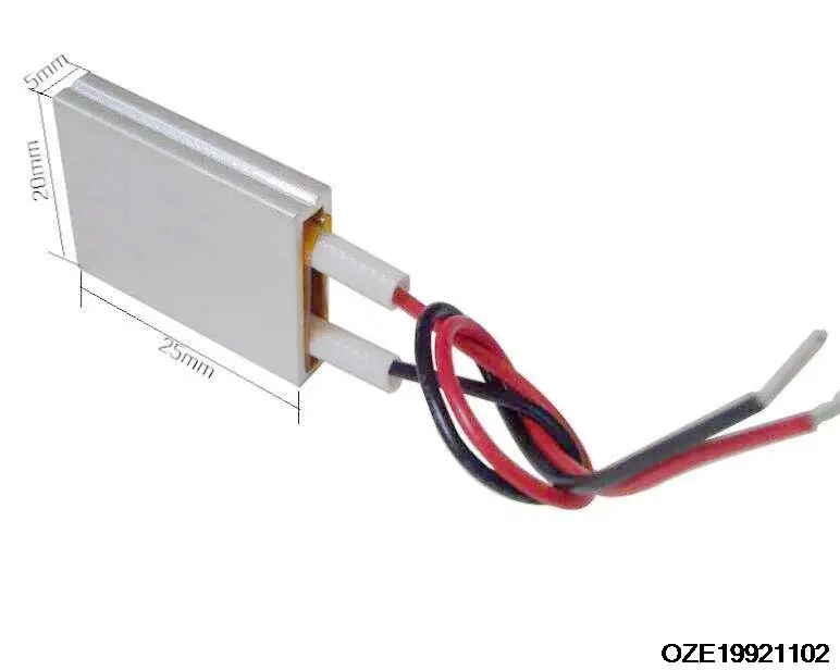 Термостат нагревателя из алюминия, 25x20x5 мм, 12 В, 60 ° C
