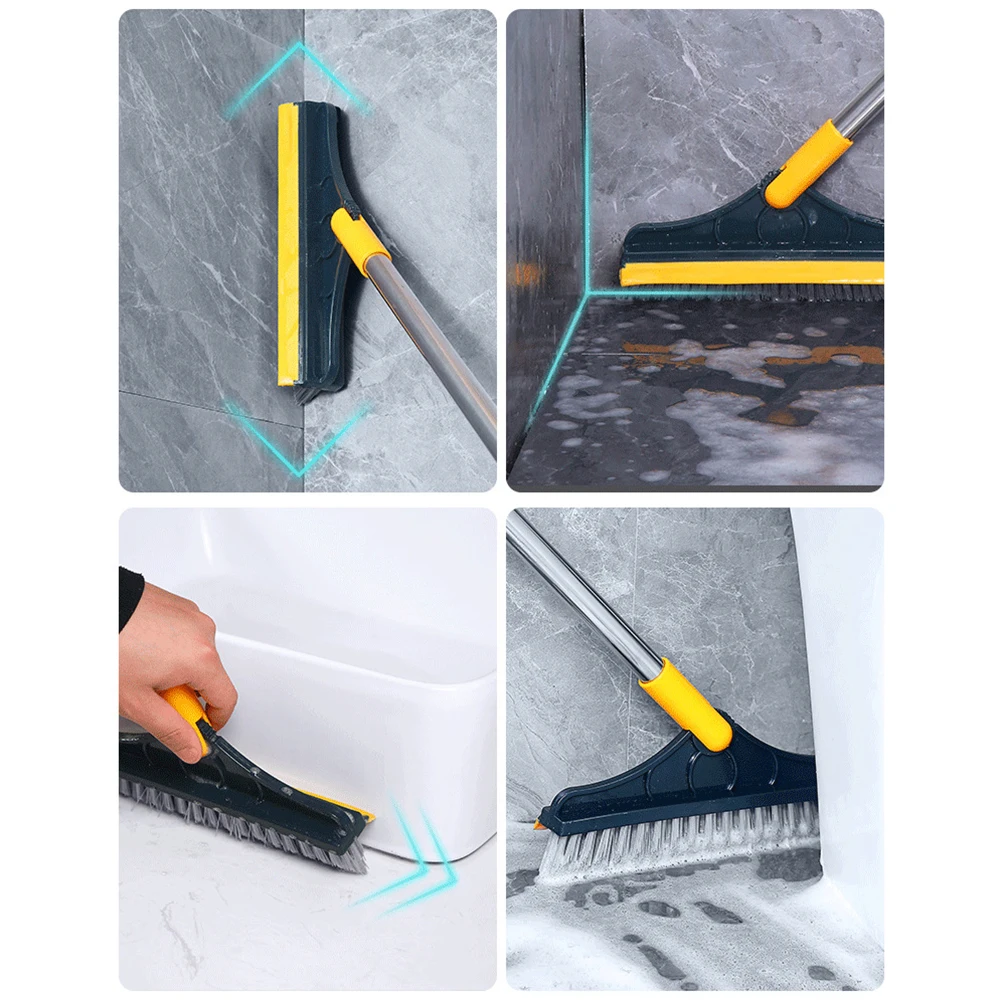 Floor Brush Crevice Cleaning Brush in Long Handle Rotating for Bathroom Kitchen, Size: Two-Section Pole