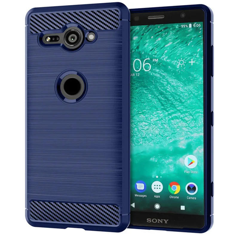 Shockproof Silicone Brushed Carbon Fiber Case - Durable Back Cover Coque s
