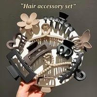 11pcs Women's High-End Frosted Shark Clip Set Back Head Hair Accessories Elegant Hairdressing Headwear 4