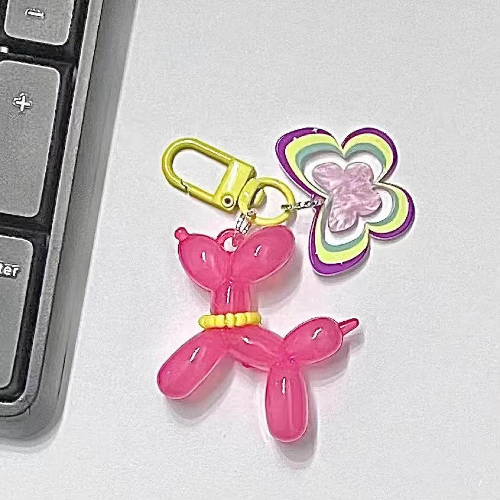 Key chain Kawaii Balloon Dog Keychain Models Girls Sweet Ins Style Balloon Dog Phone Chain Key Buckle Accessories Bag Pendant Toys