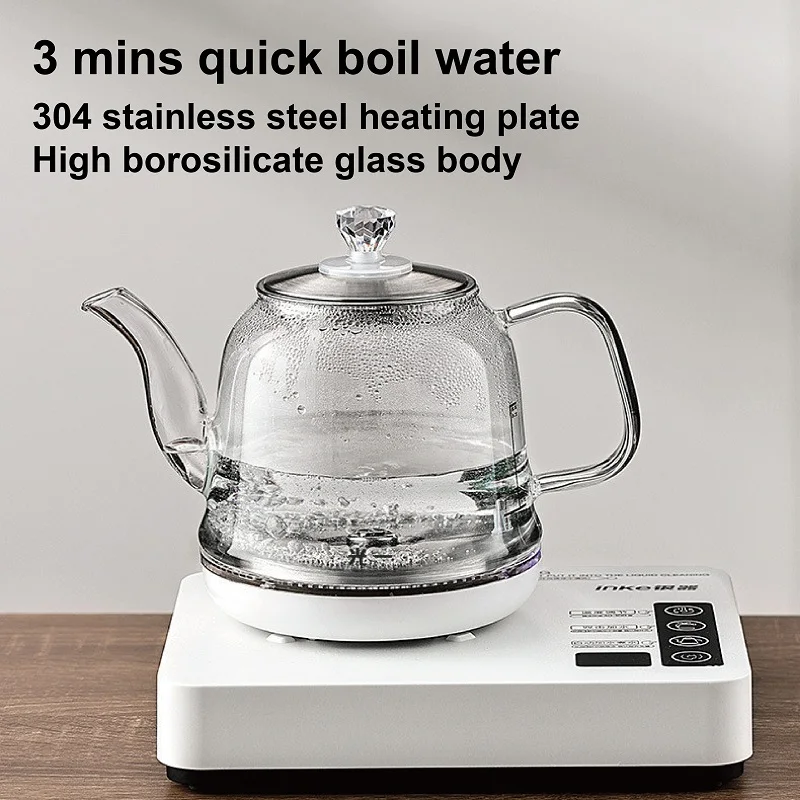 1350W Smart Bottom Out Water Electric Kettle 1000ml Home Temperature Control Glass Tea Brewing Machine Automatic Keep Warm 220V 4